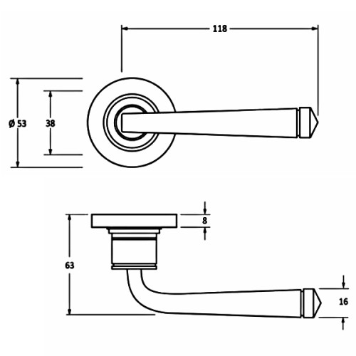 AVON LEVER HANDLE ON ROSE (4 ROSE OPTIONS)